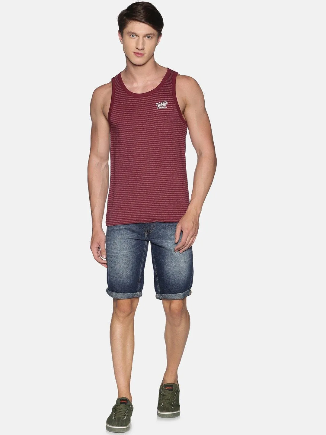 Maroon Sleeveless Vest Tank Top for Men