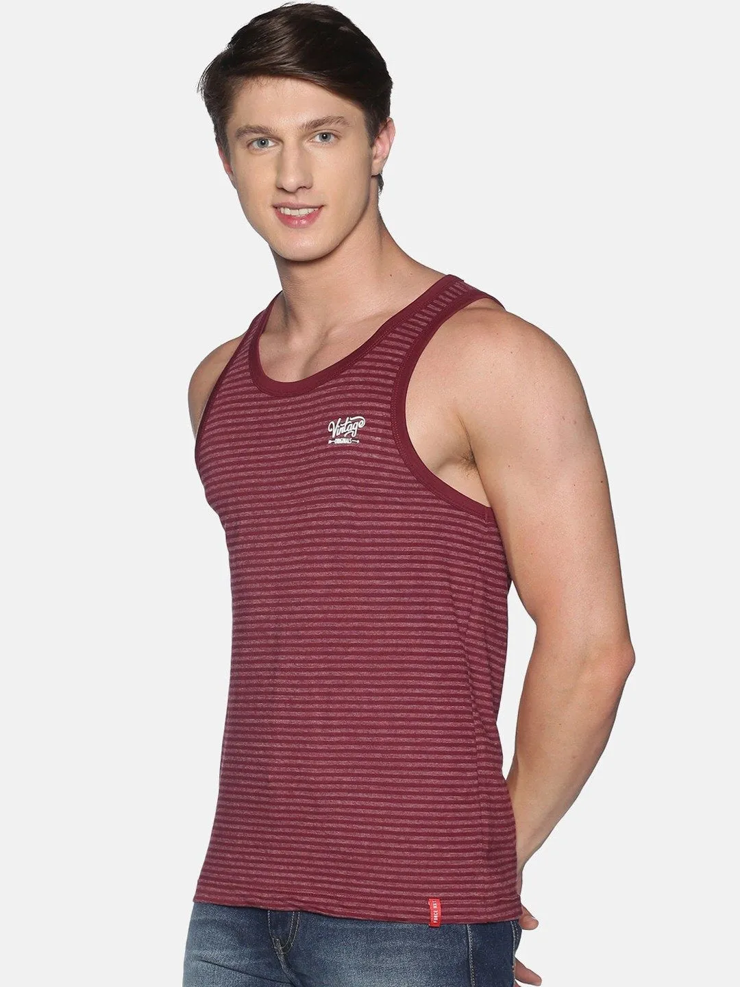 Maroon Sleeveless Vest Tank Top for Men