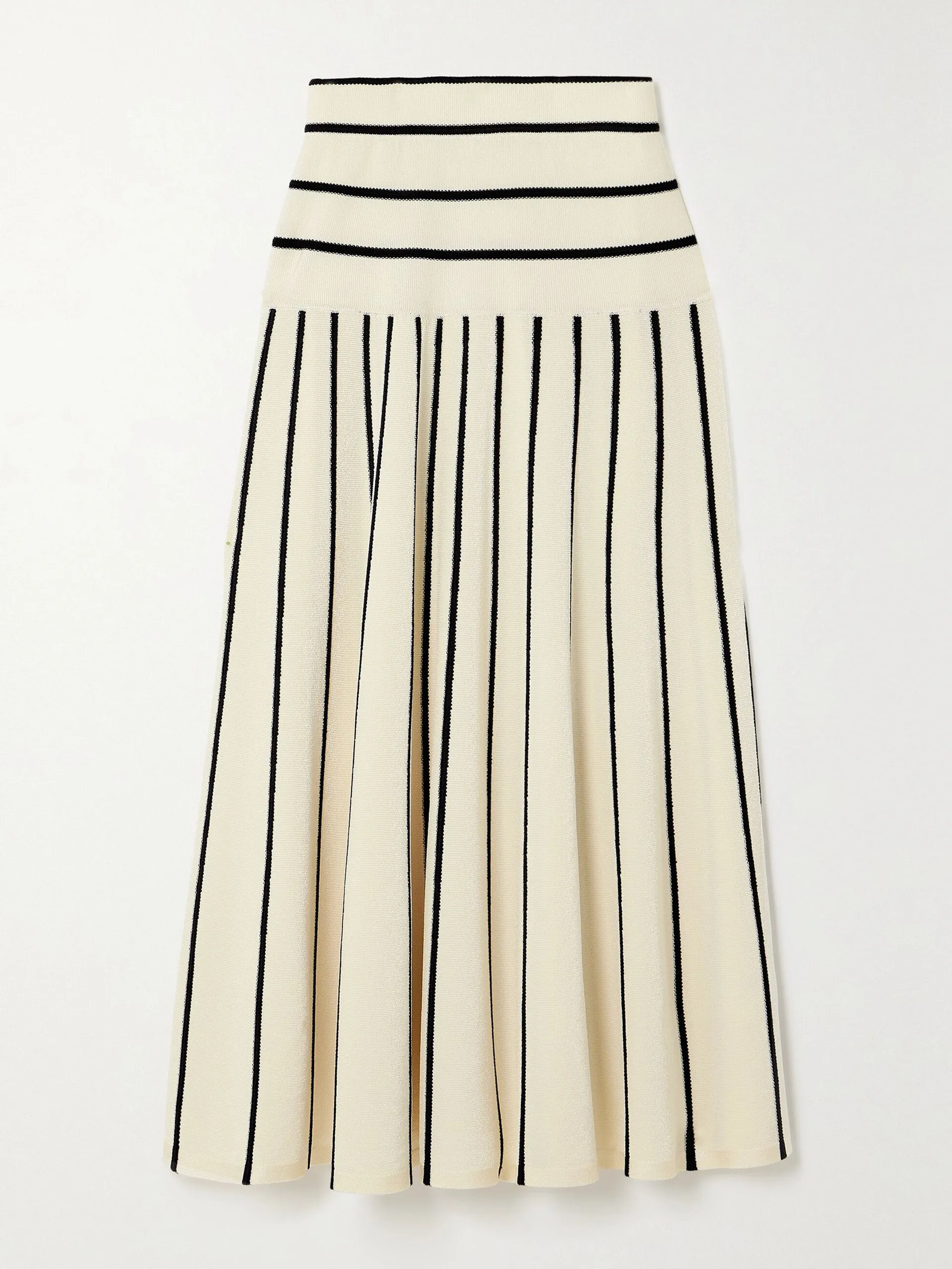 Matchmaker striped knitted midi skirt