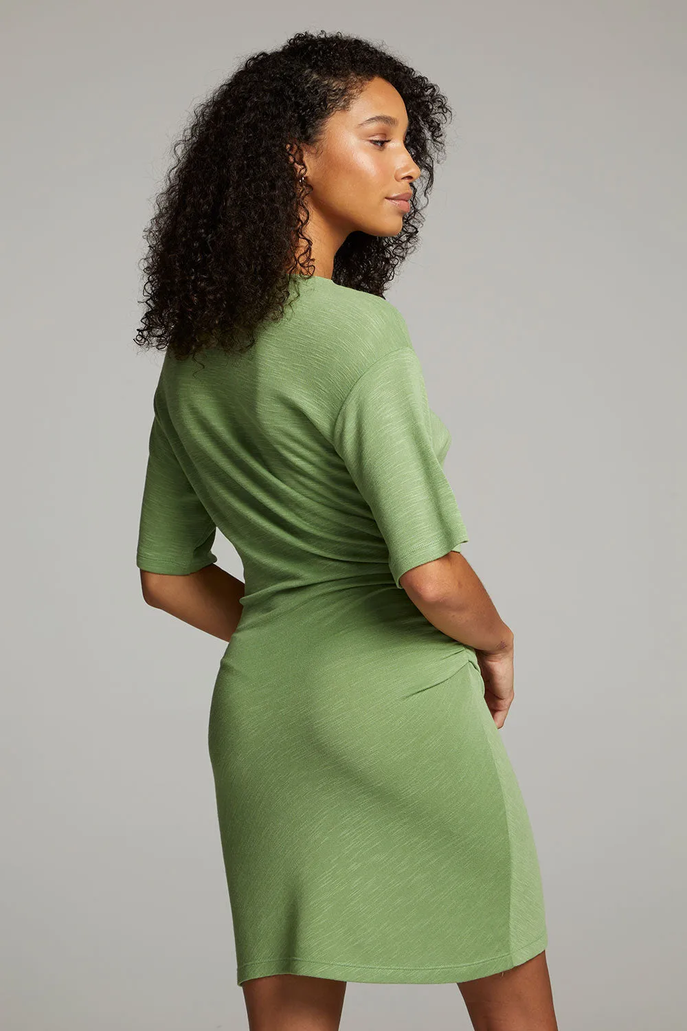 Memory Piquant Green Mini Dress