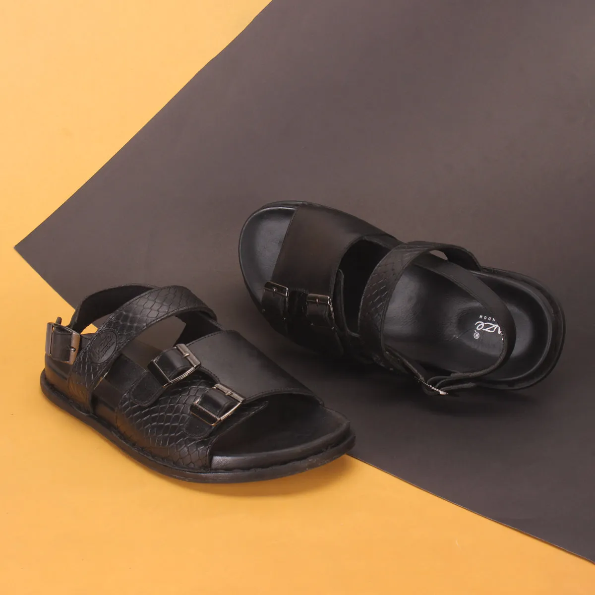 Men "REEVZ" Leather Open Toe Summer Sandals