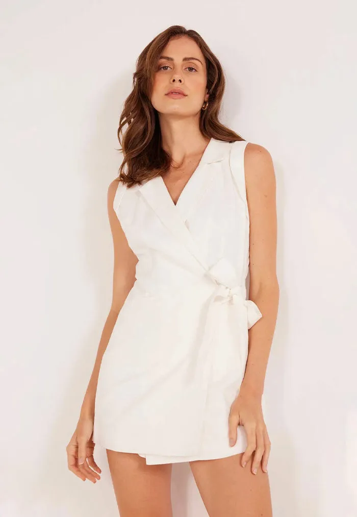 MINKPINK Lucia Linen Wrap Playsuit