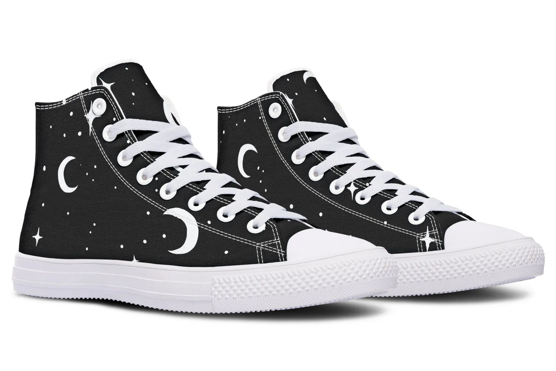 MoonDust High Tops - Classic Premium Canvas Shoes with Comfortable and Durable Soles