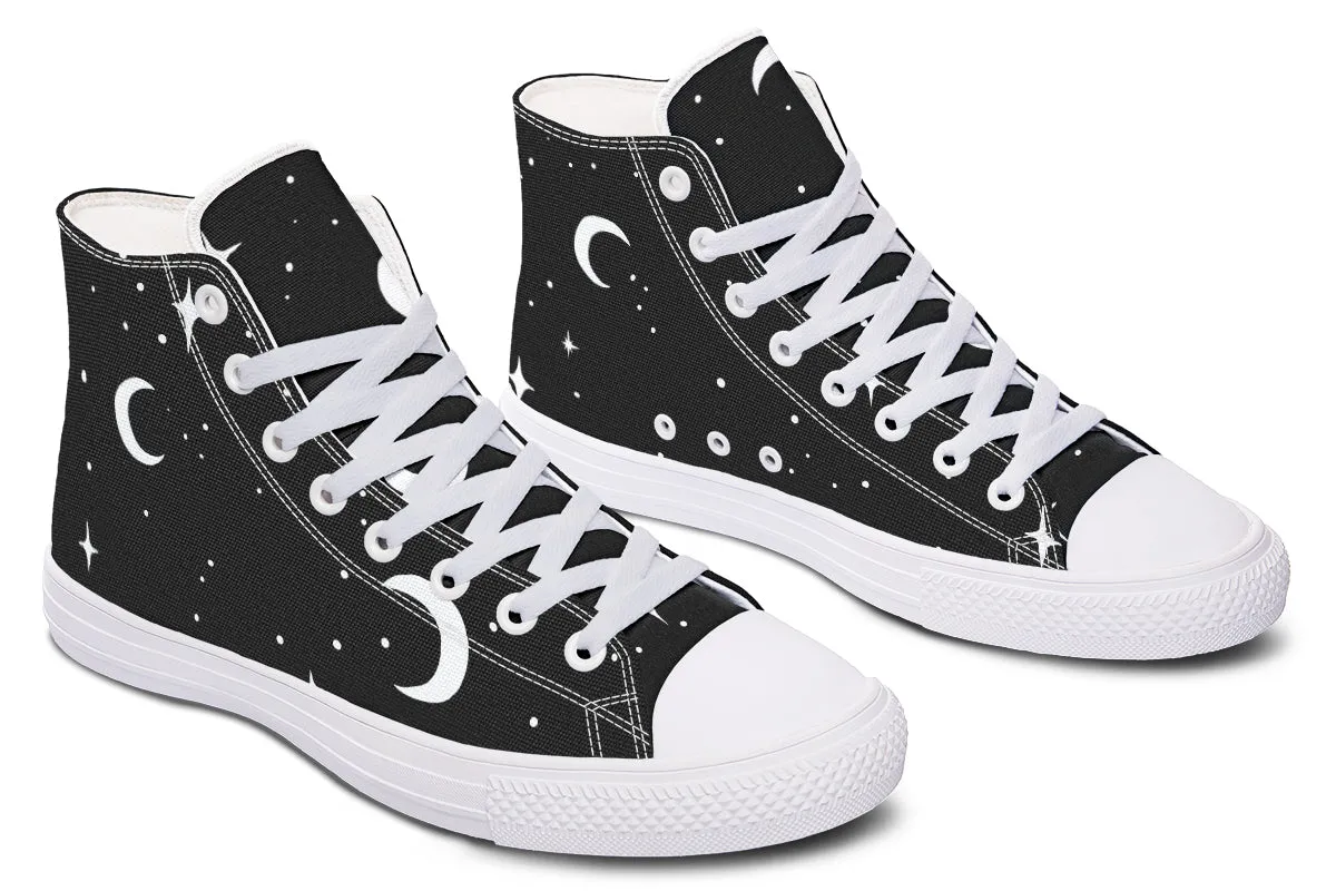 MoonDust High Tops - Classic Premium Canvas Shoes with Comfortable and Durable Soles