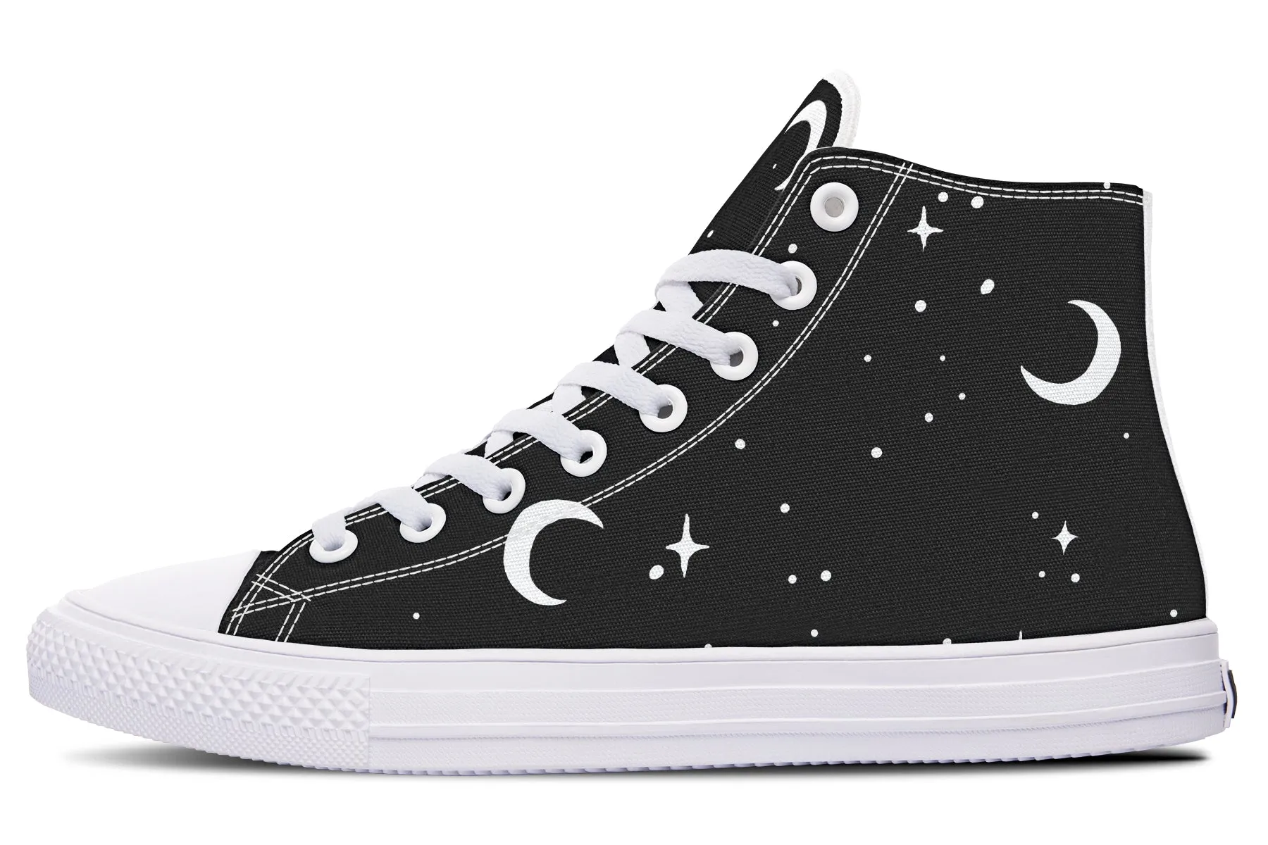 MoonDust High Tops - Classic Premium Canvas Shoes with Comfortable and Durable Soles