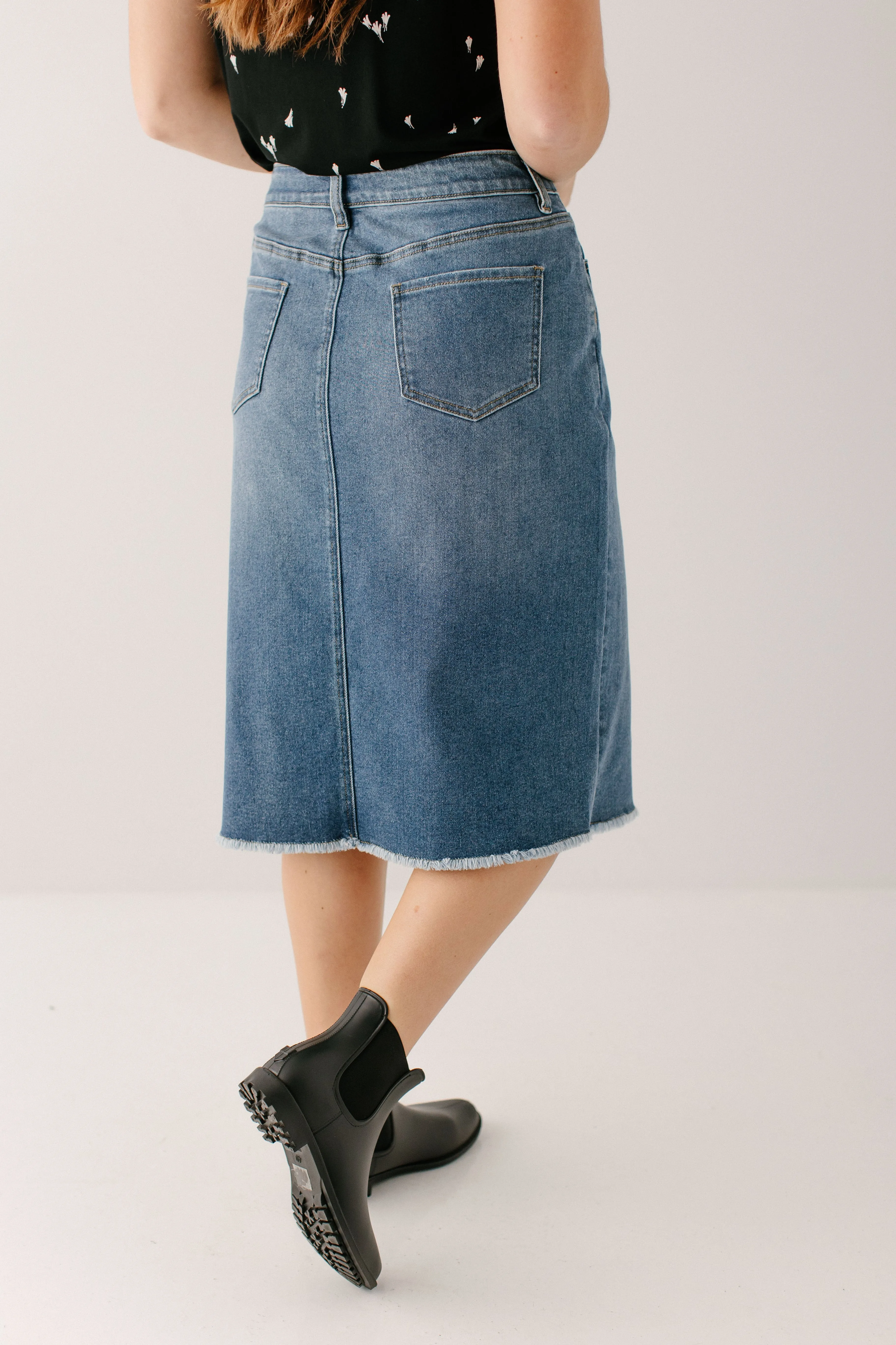 'Nala' Distressed Denim Skirt