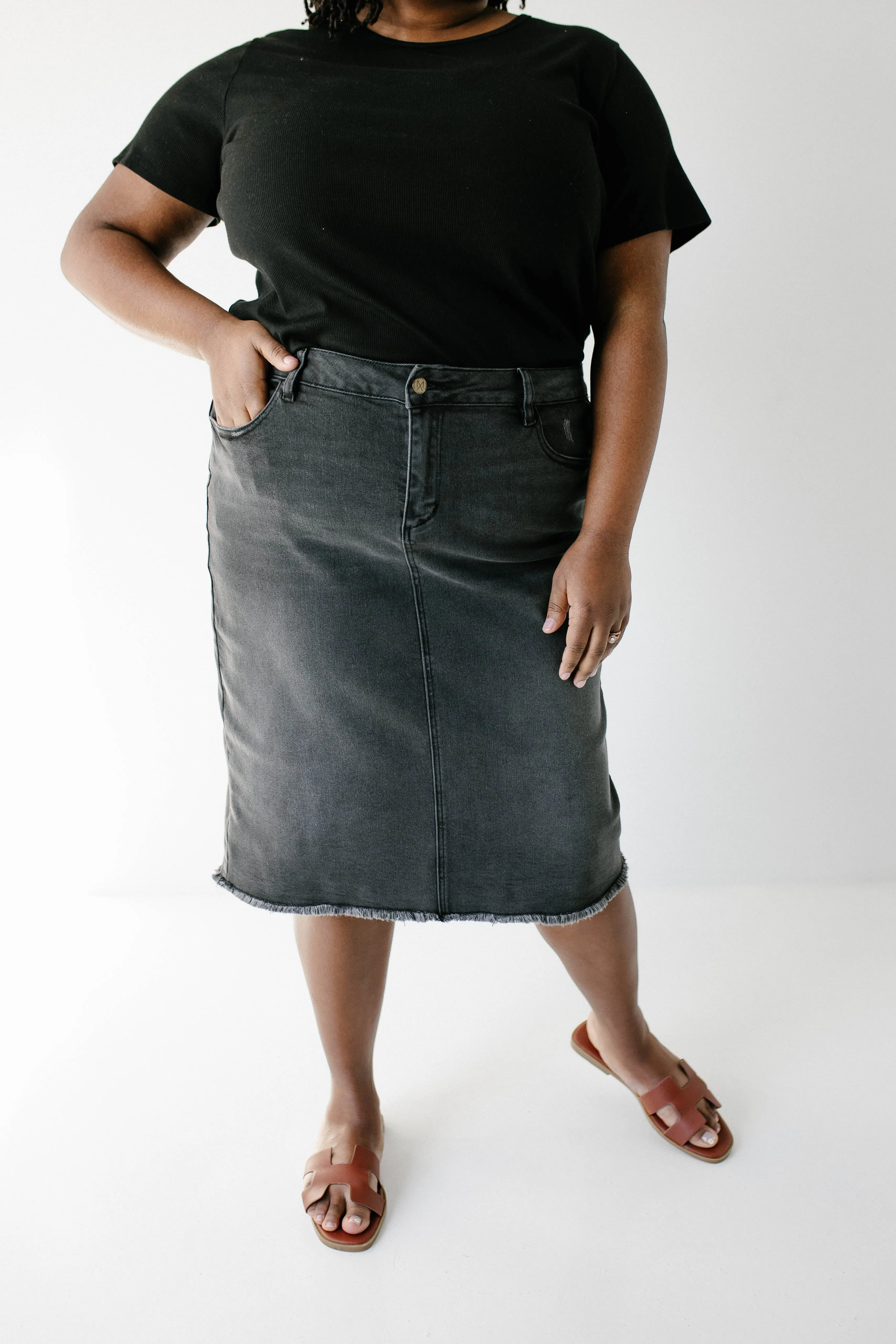 'Nala' Distressed Denim Skirt