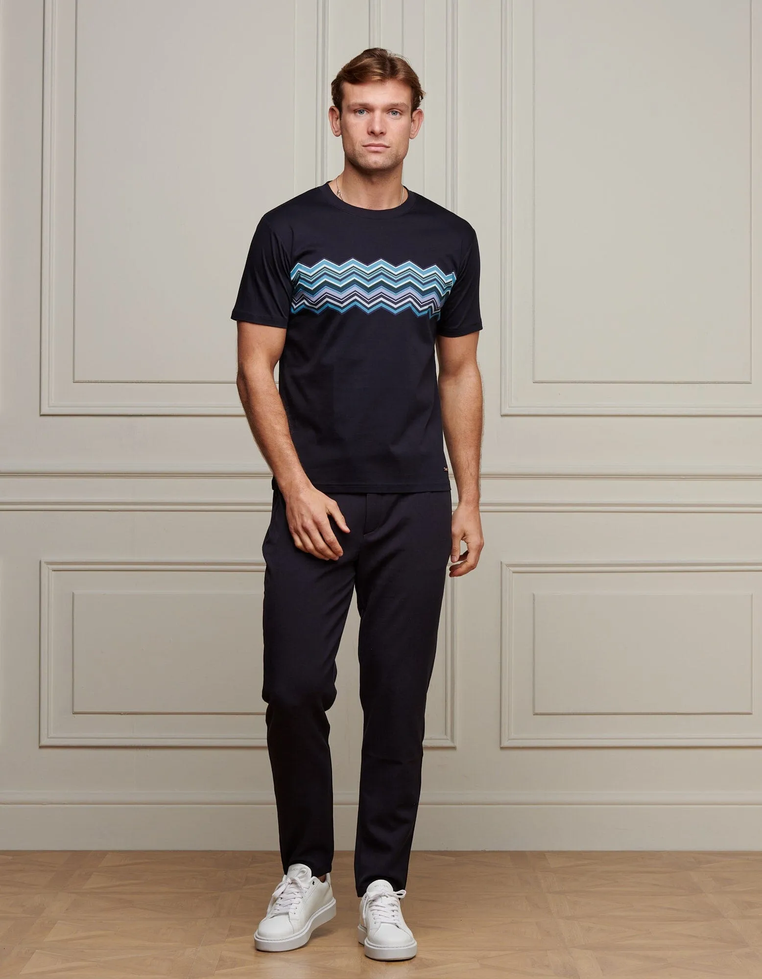 Navy/Blue Zag Panel T-Shirt