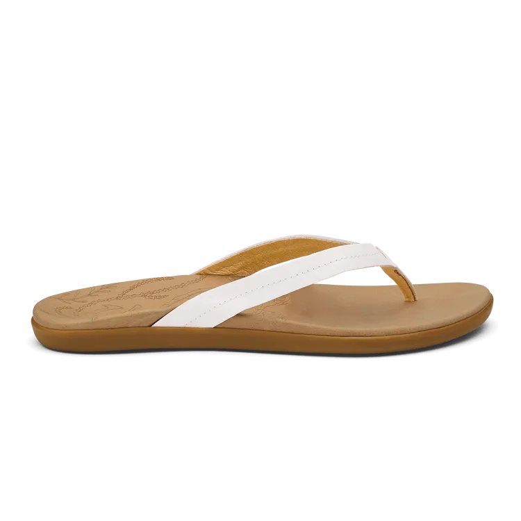 Olukai Honu Sandal-Bright White/Golden Sand