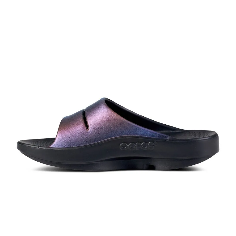 OOFOS Women's OOahh Luxe Slide - Midnight Spectre