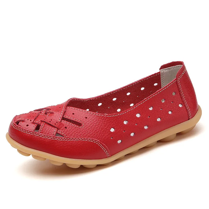 Plus Size Bird's Nest Summer Women's Shoes Hollow Loafers