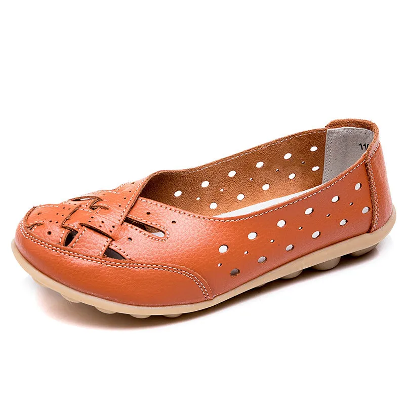 Plus Size Bird's Nest Summer Women's Shoes Hollow Loafers