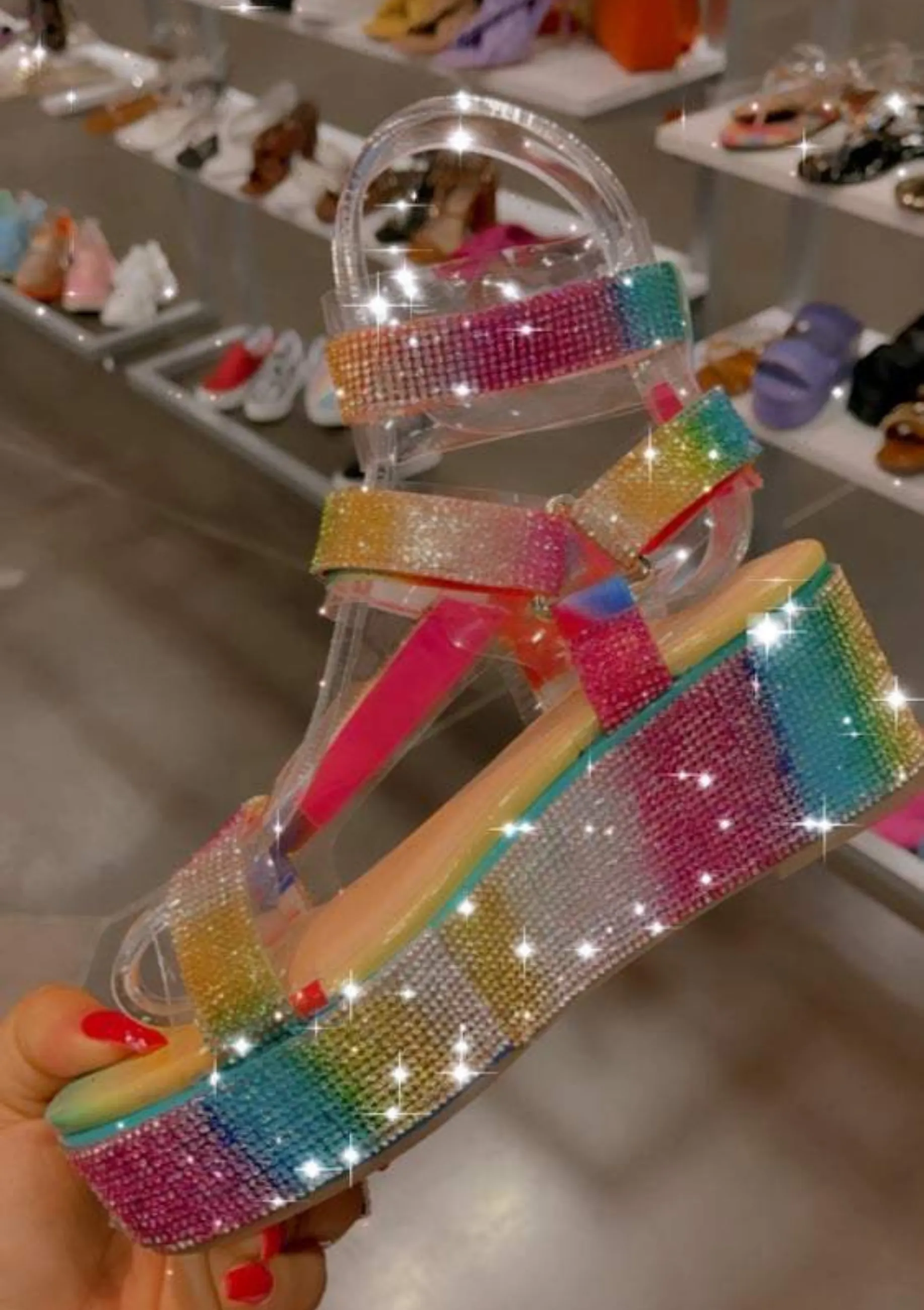 Rainbow Bright Platform Wedge