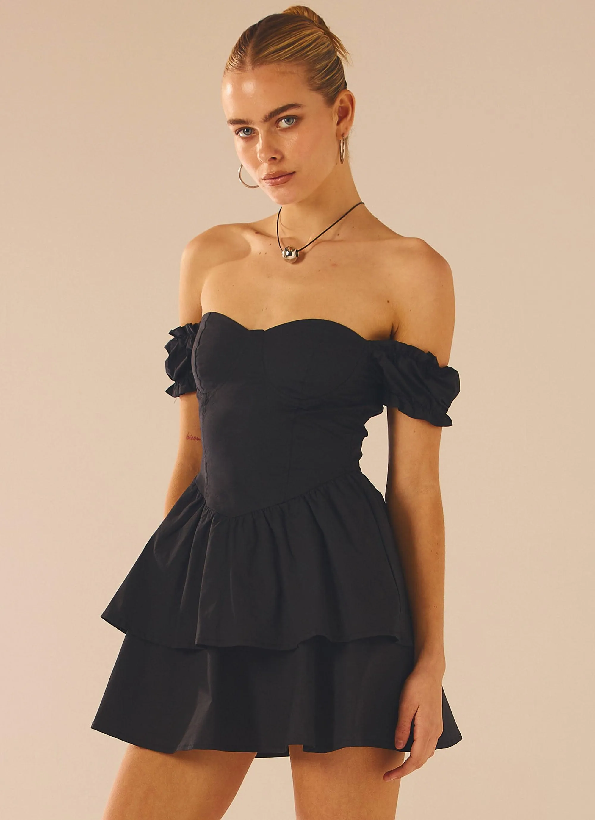 Ready Or Not Corset Mini Dress - Black