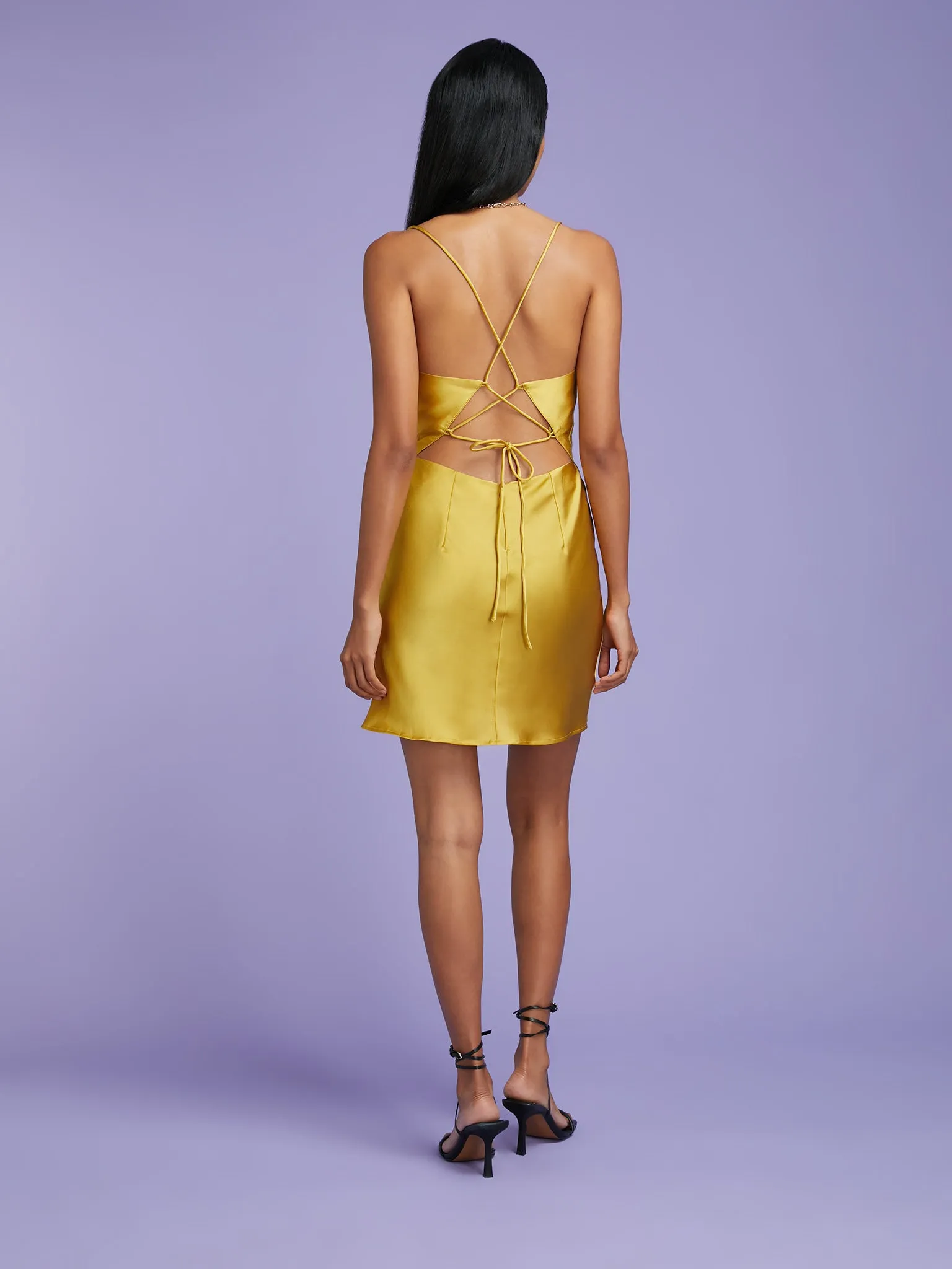 Riviera Mini Dress in Yellow Gold