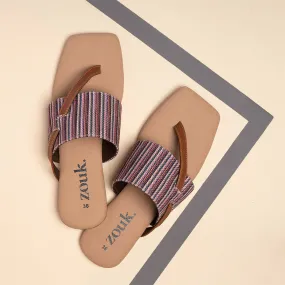 Rohtang Stripes Side Toe Flats