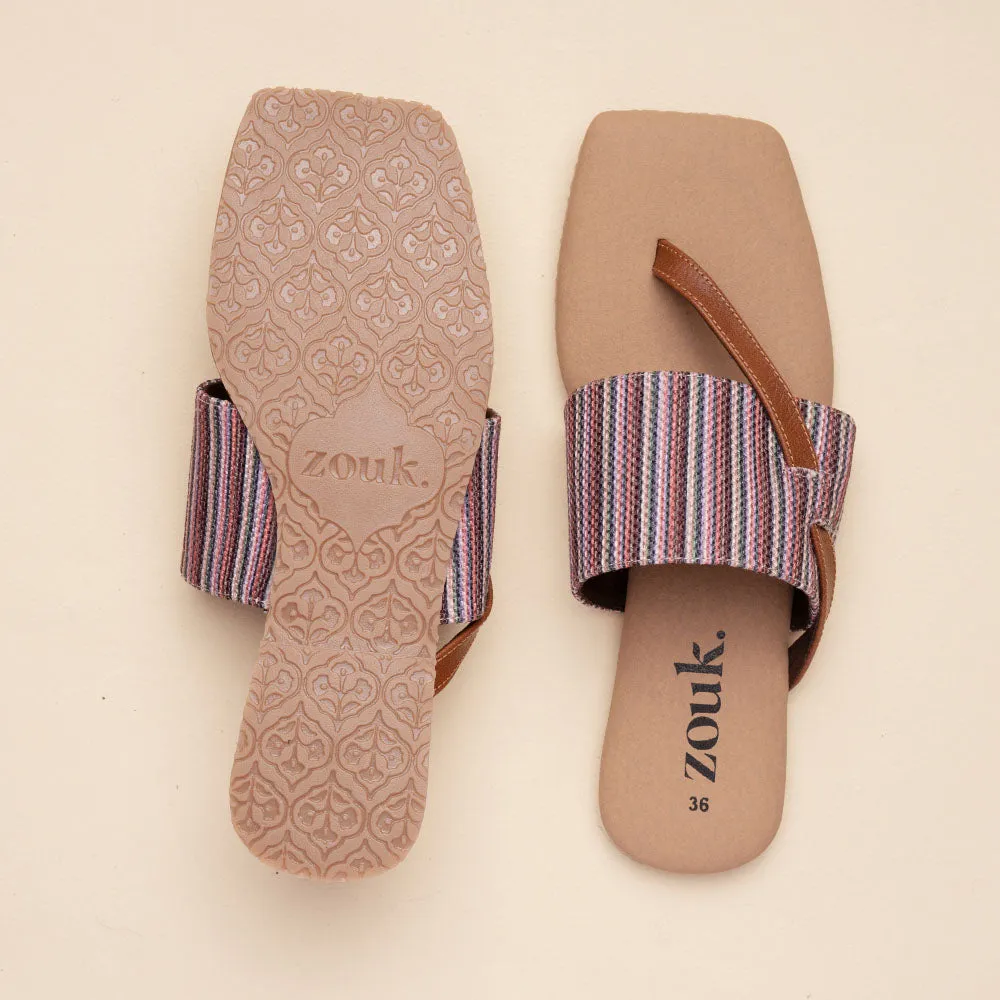 Rohtang Stripes Side Toe Flats