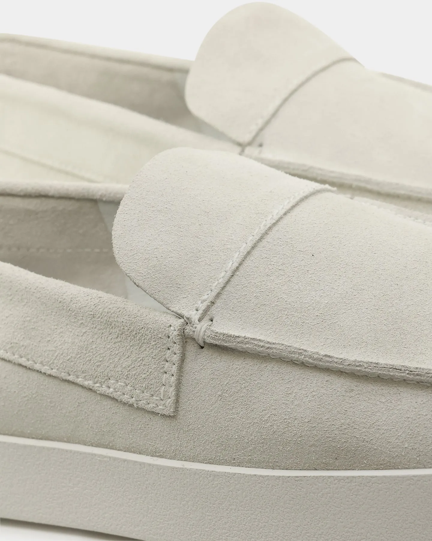 Saint Morta Hemisphere Suede Slip On Loafer White/White