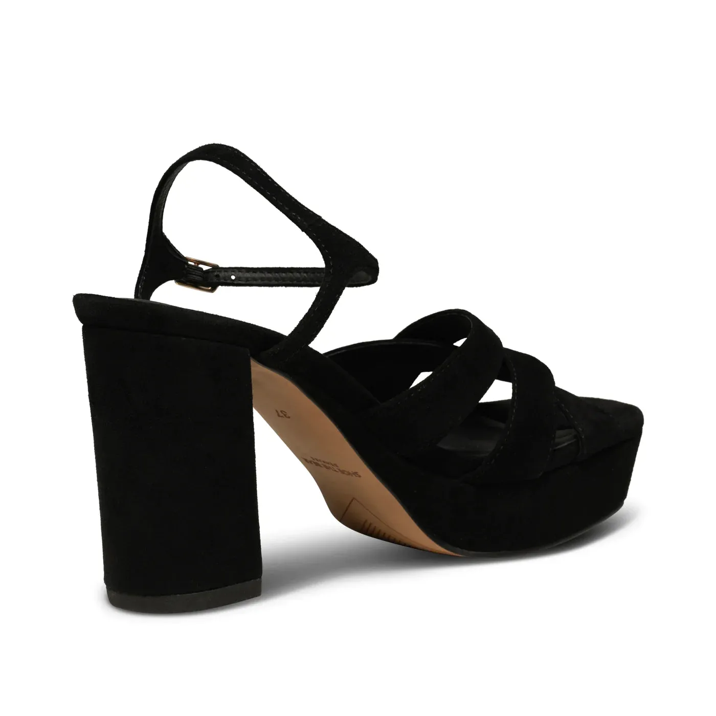 Shoe The Bear Nova Strap Sandal in Black Suede