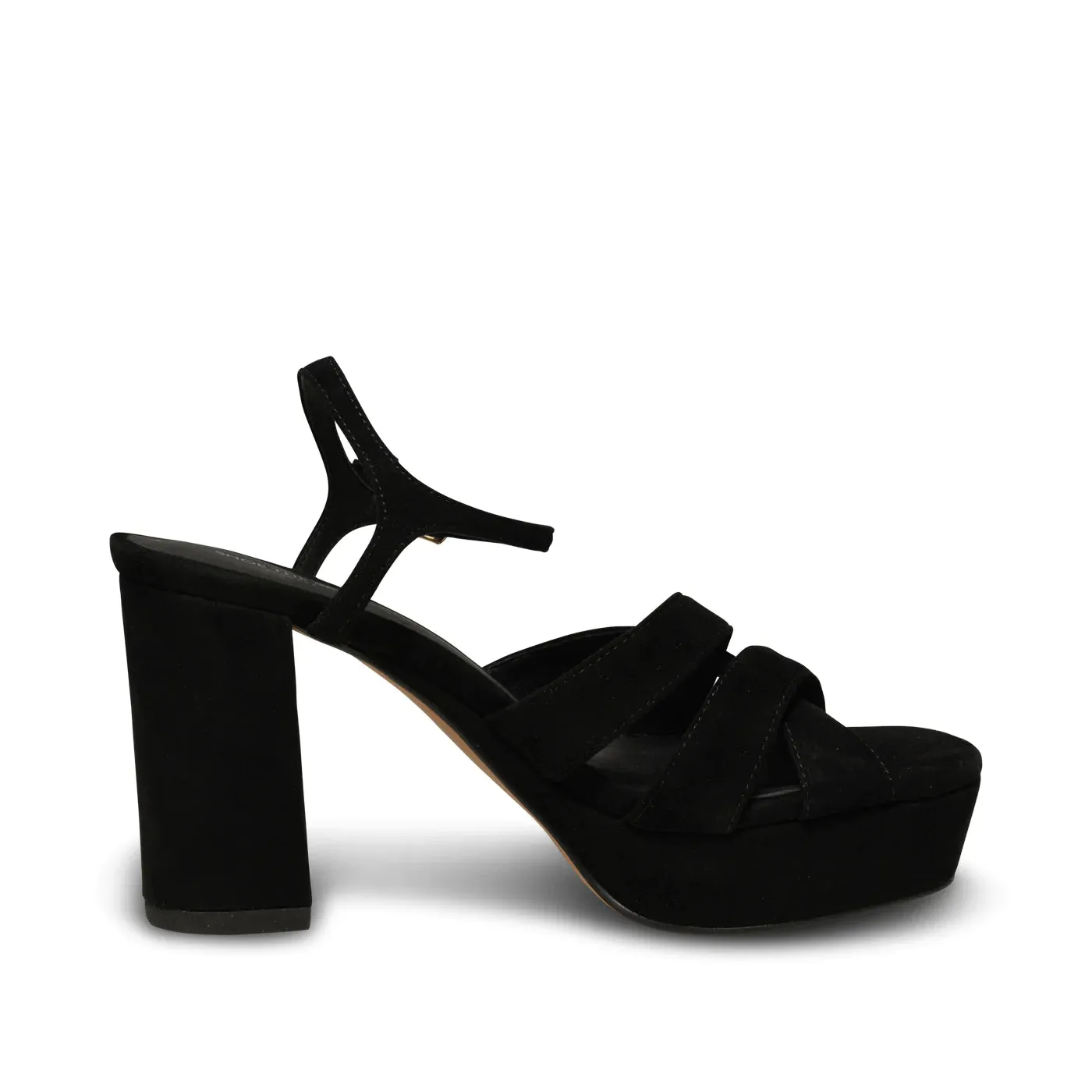 Shoe The Bear Nova Strap Sandal in Black Suede