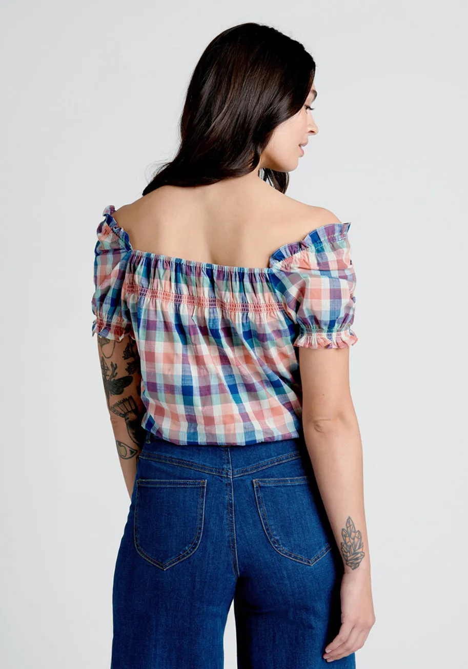 Smocked Crop Top Summer Madras