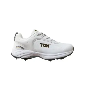 SS Ton Pro 9000 Cricket Spike Shoes - White and Black