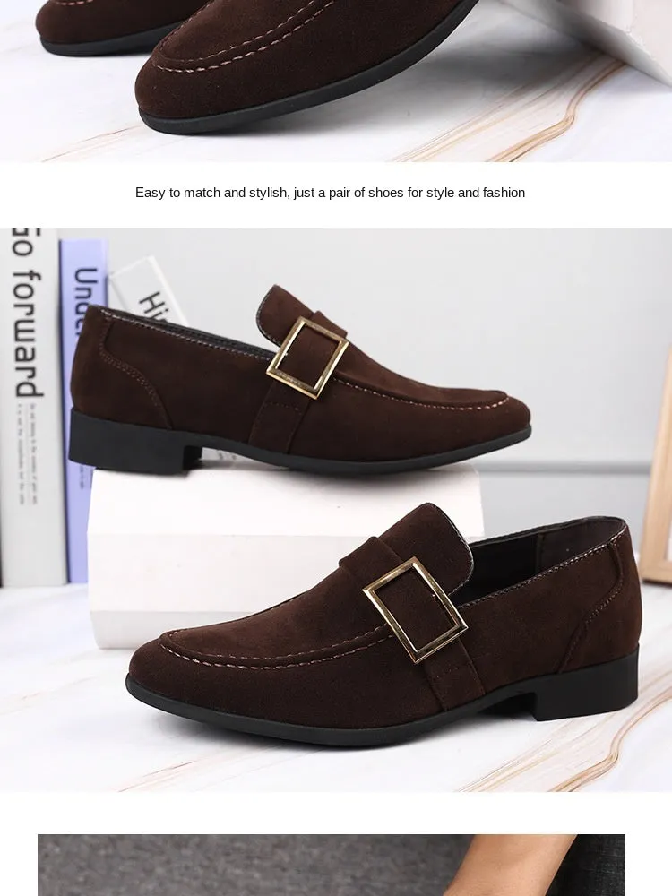 Stylish Square Toe Flock Loafers