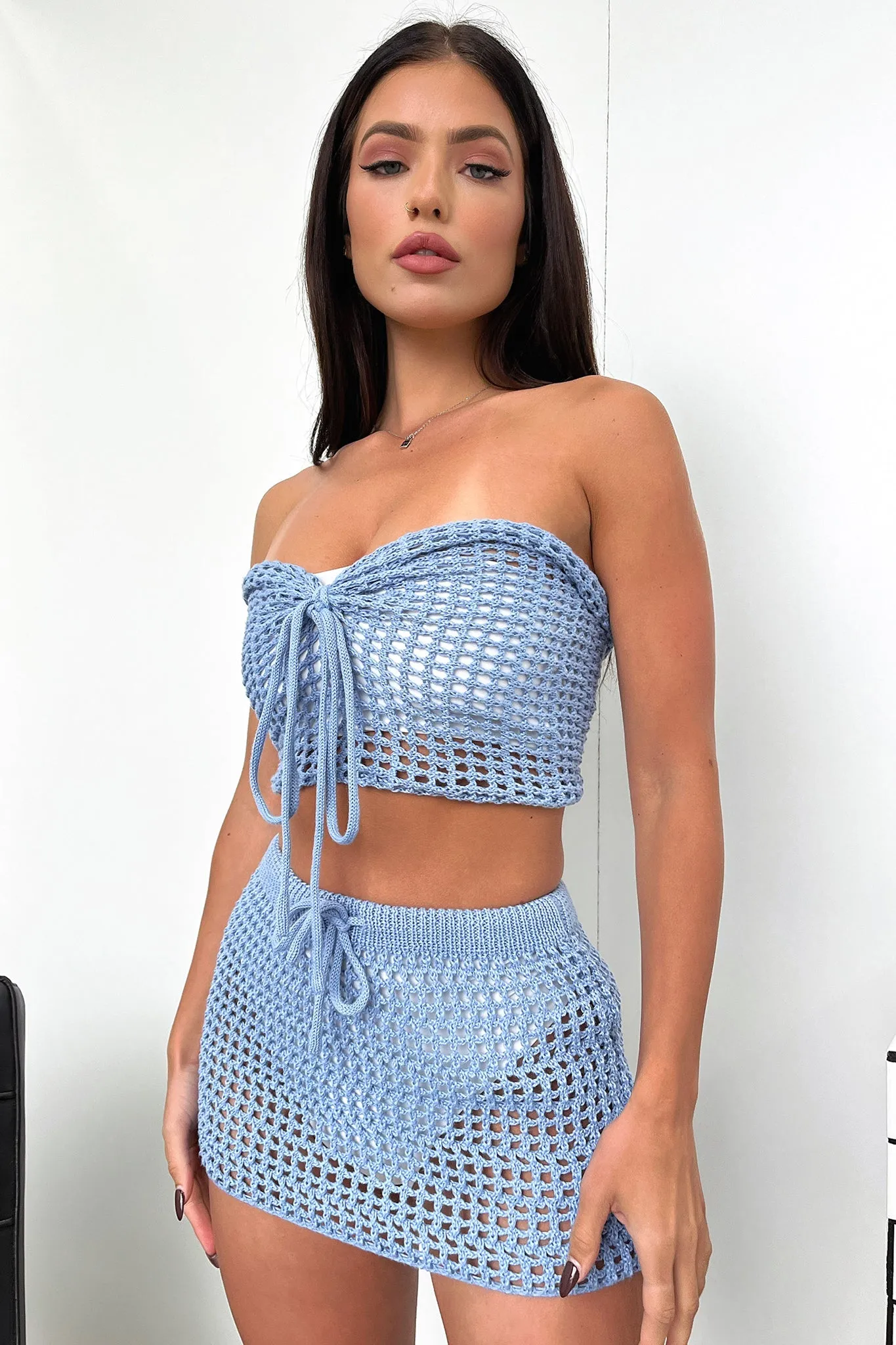 Talliyah Crop - Blue Crochet