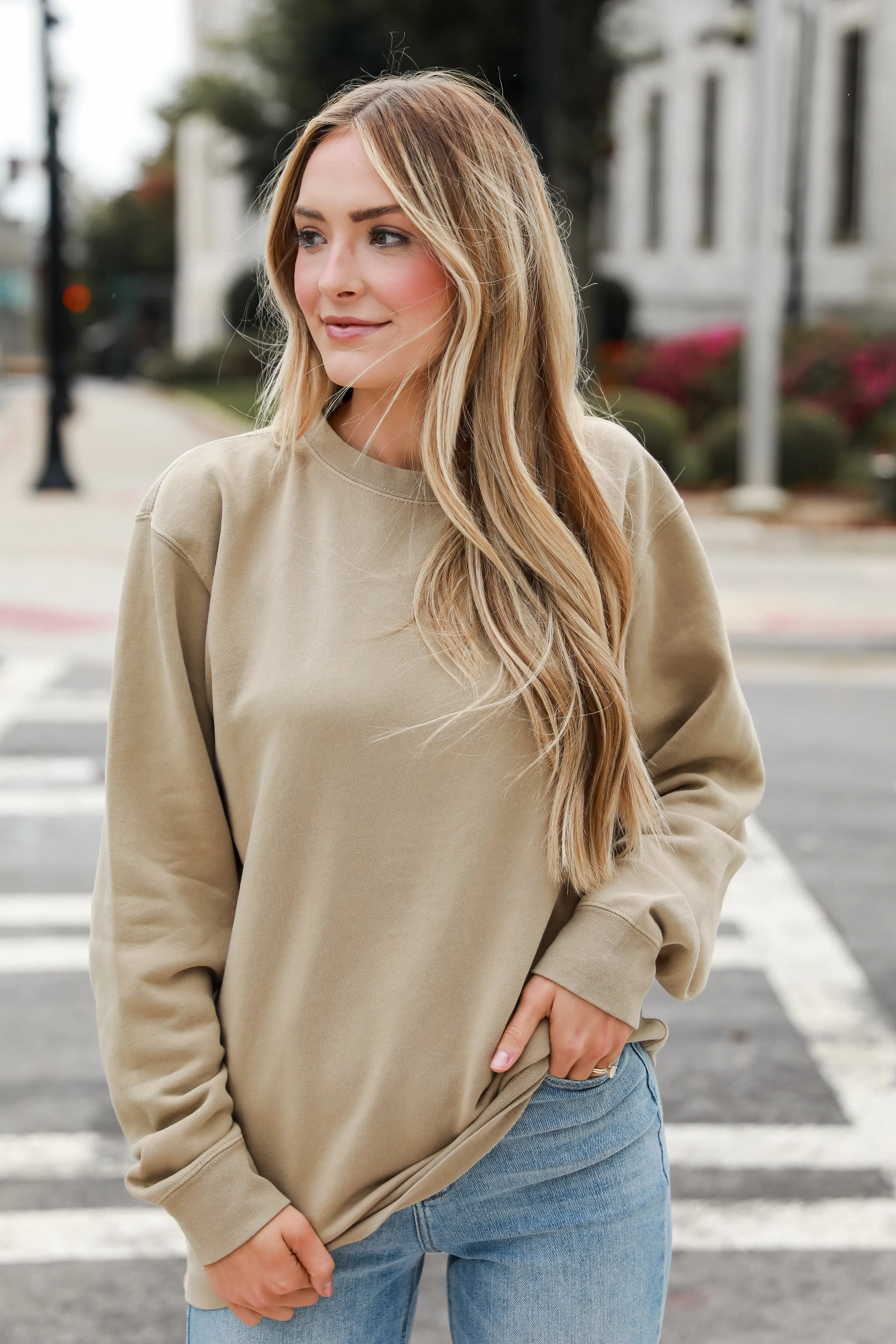 Tan I Love Fall Sweatshirt