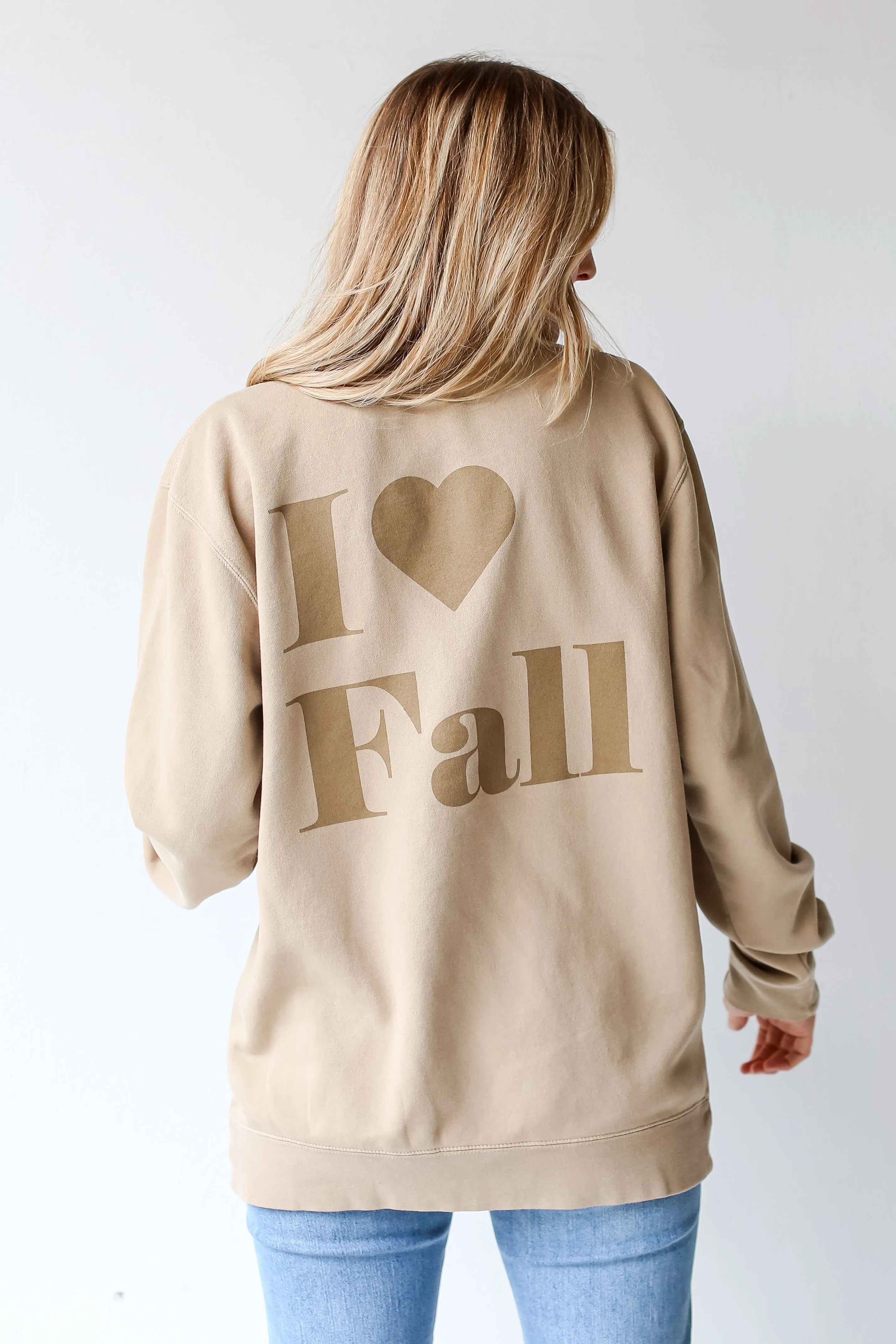 Tan I Love Fall Sweatshirt