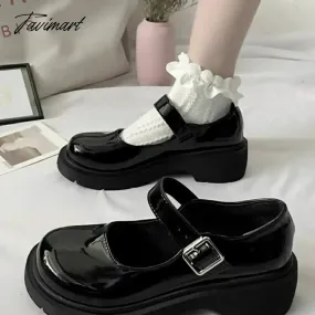 Tavimart Fashion Lolita Shoes Women Japanese Style Mary Jane Shoes Girls School Students JK Uniform Shoes Buckle Strap Platform Loafers