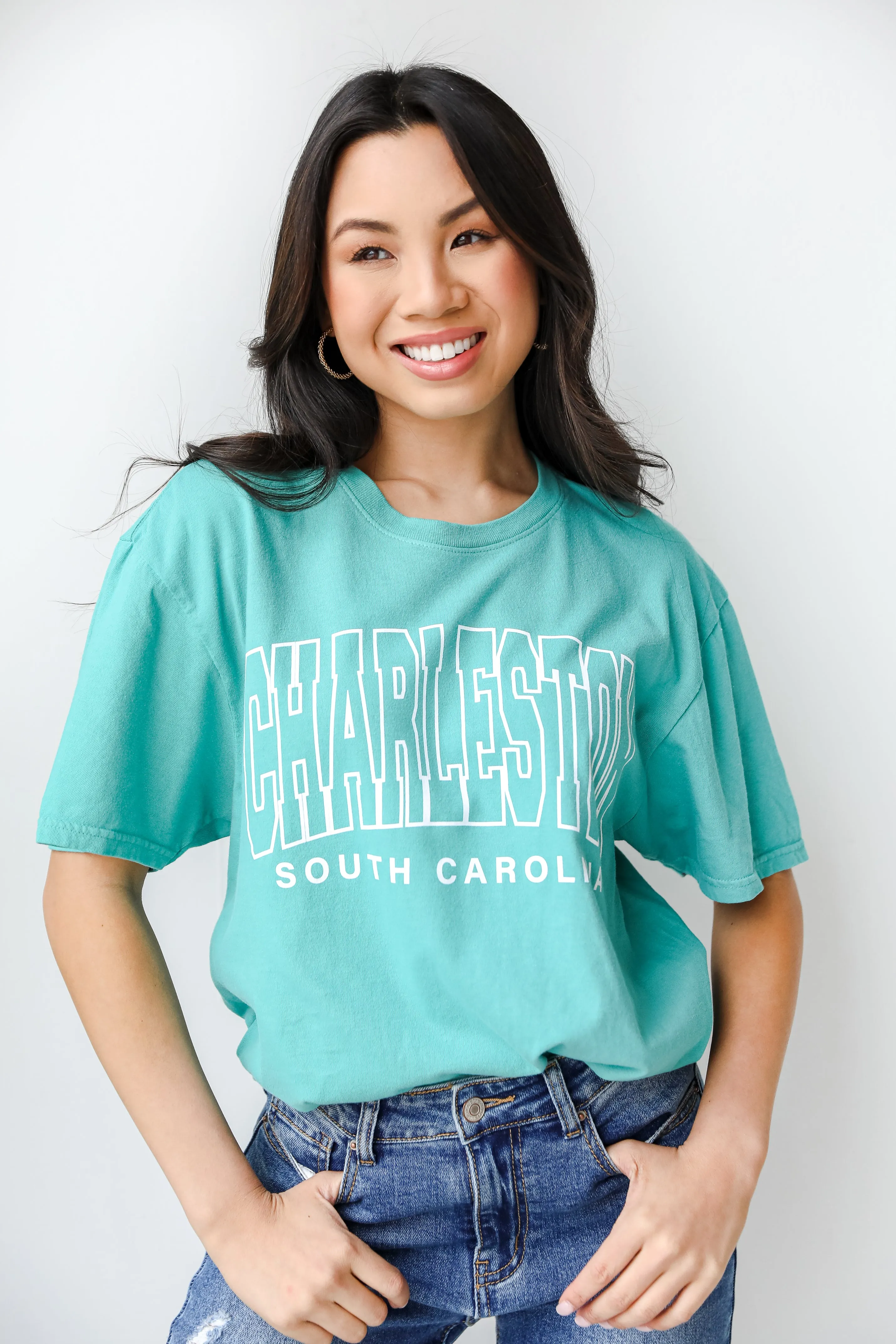 Teal Charleston South Carolina Tee