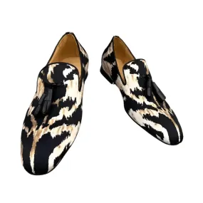 TEEK - Mens Canvas Leopard Print Tassel Shoes