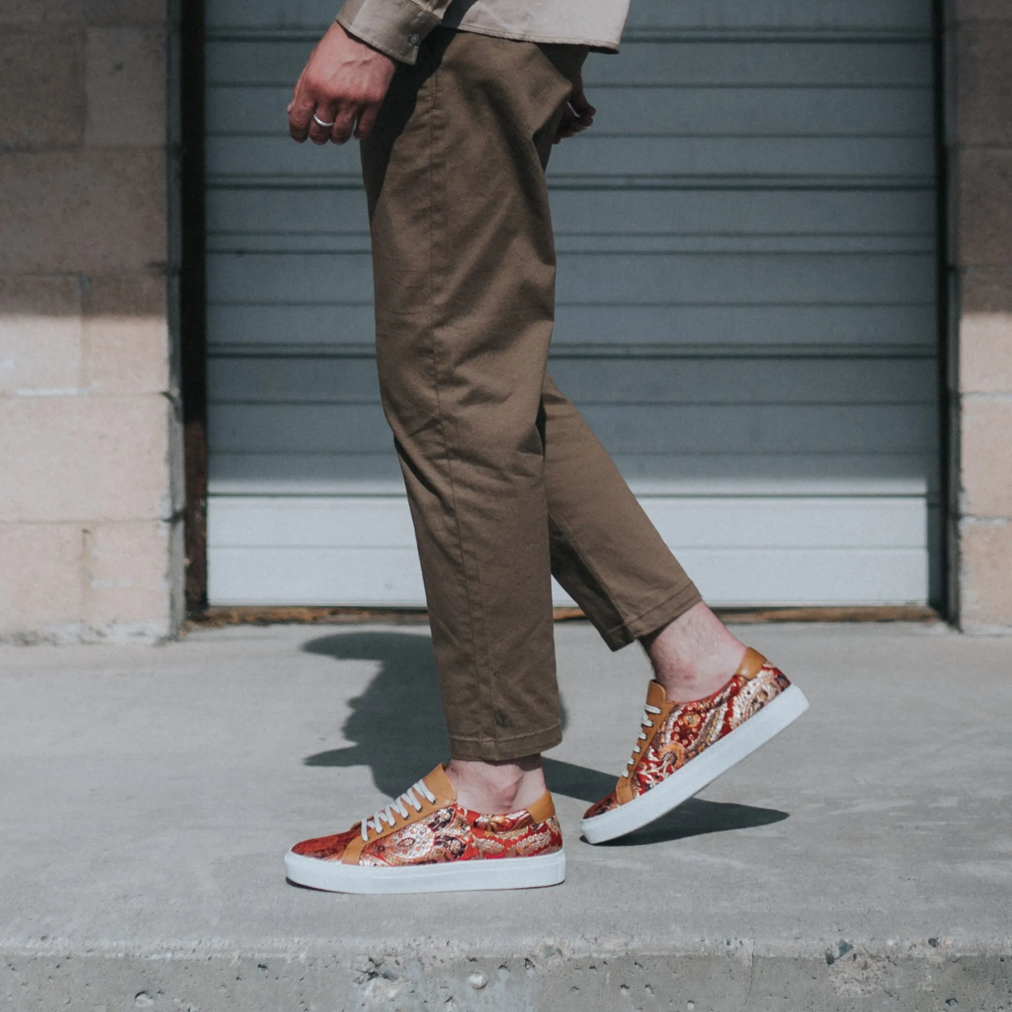 The Sneaker in Red Paisley