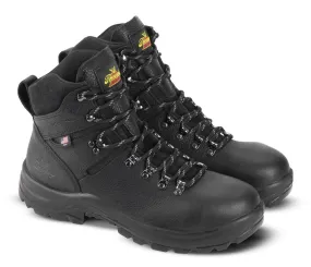 Thorogood Men's Steel Toe 6" Waterproof Slip Resistant Black Leather Work Shoes 804-6365