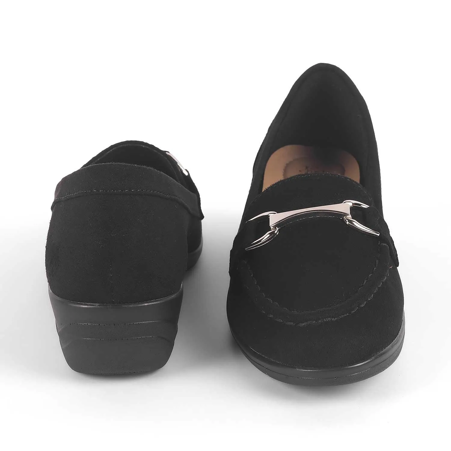 Tresmode Lucia Black Women's Casual Wedge Loafers