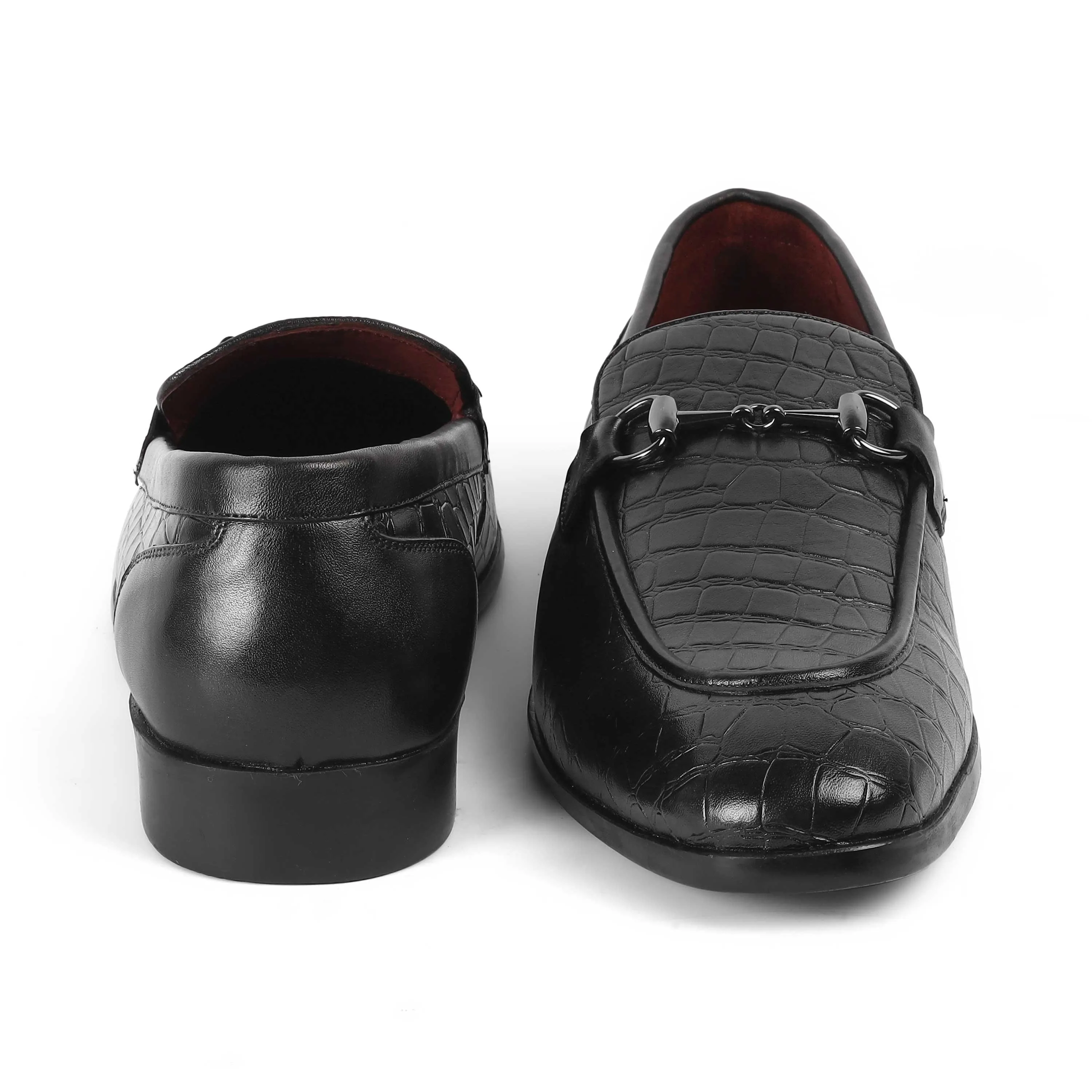 Tresmode Reden Black Men's Leather Loafers