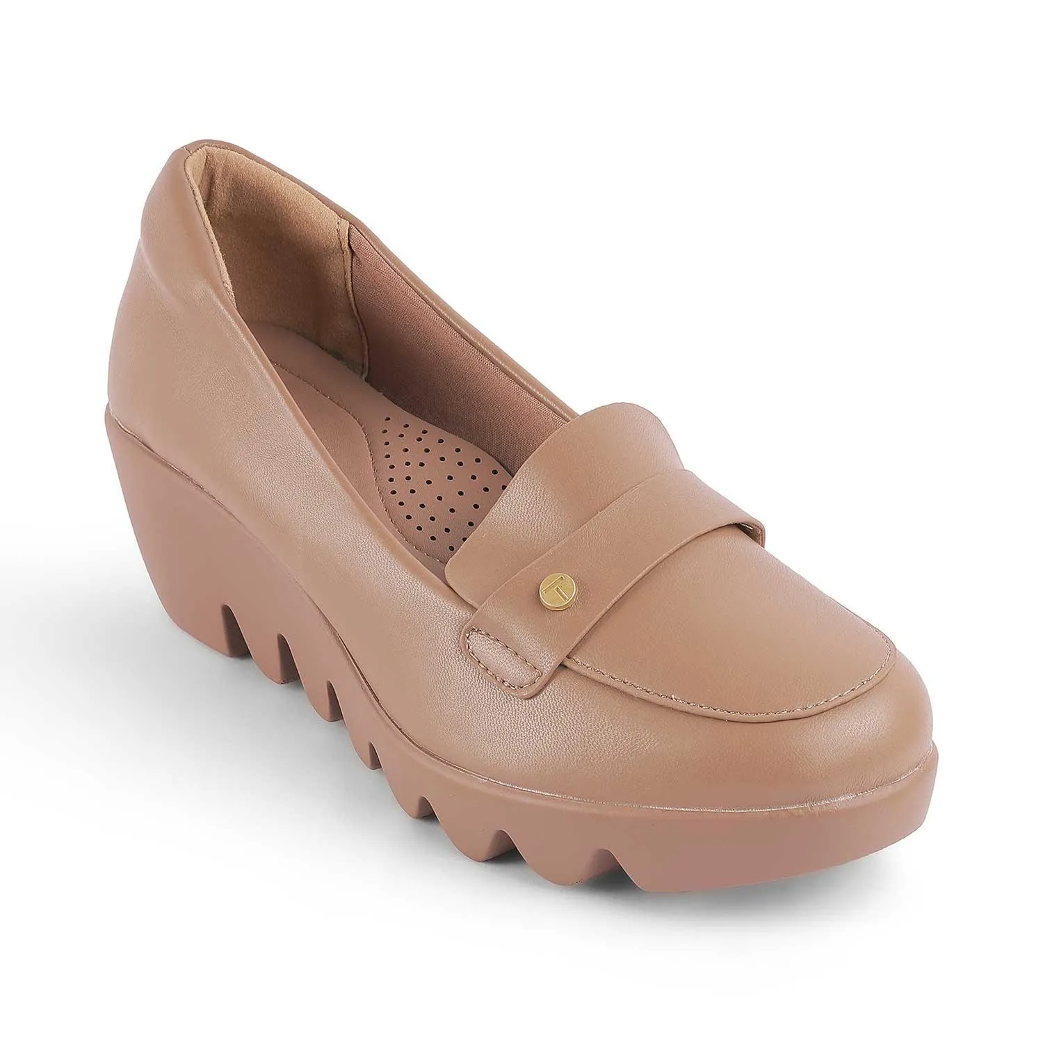 Tresmode Towes Taupe Women's Dress Wegde Loafers