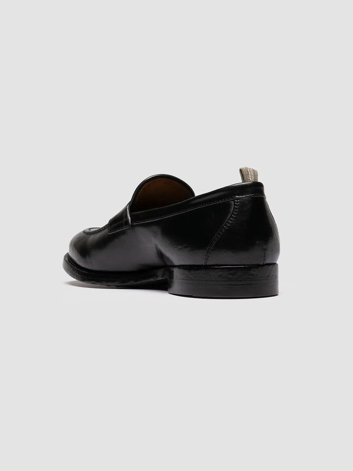 TULANE 002 - Black Leather Penny Loafers