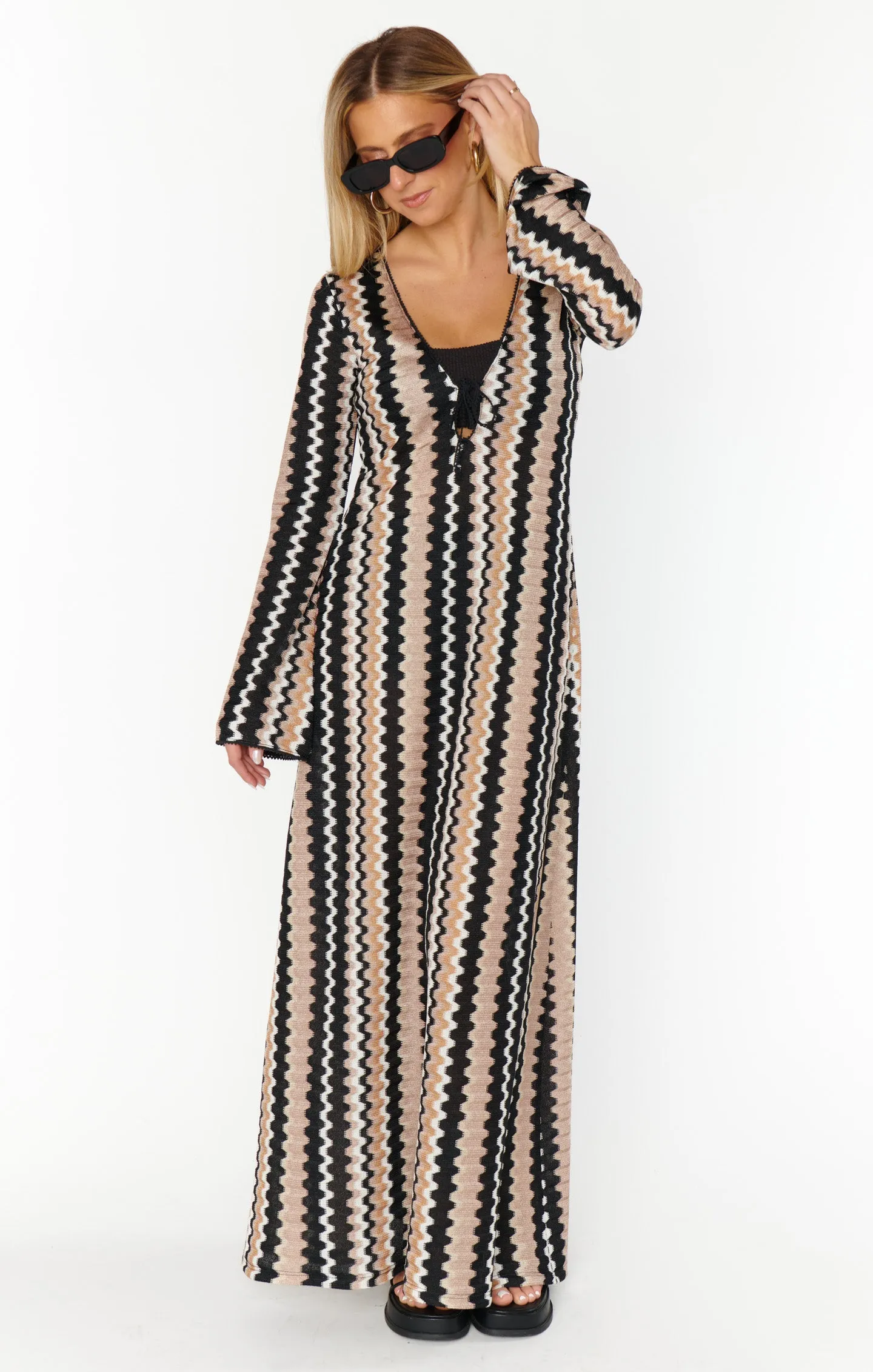 Vacay Coverup ~ Neutral Groovy Knit