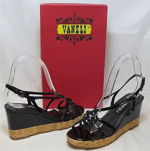 VANELI Women's Parnella Wedge - Black Patent - Multi SZ NIB - MSRP $120