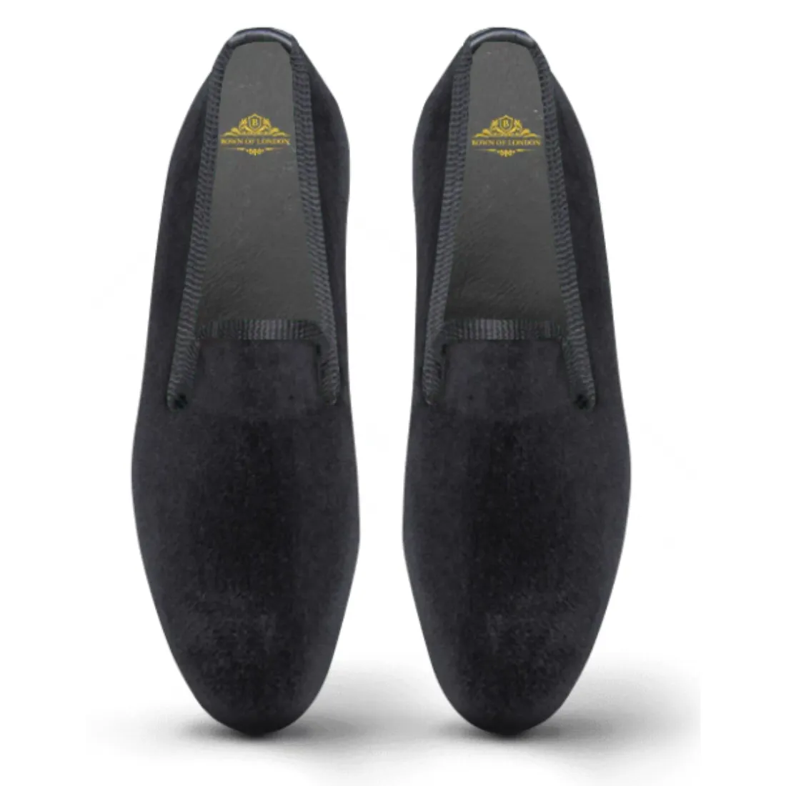 Velvet Loafer/Slipper Plain Black