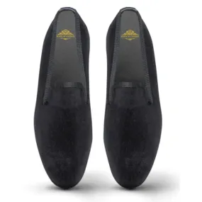 Velvet Loafer/Slipper Plain Black