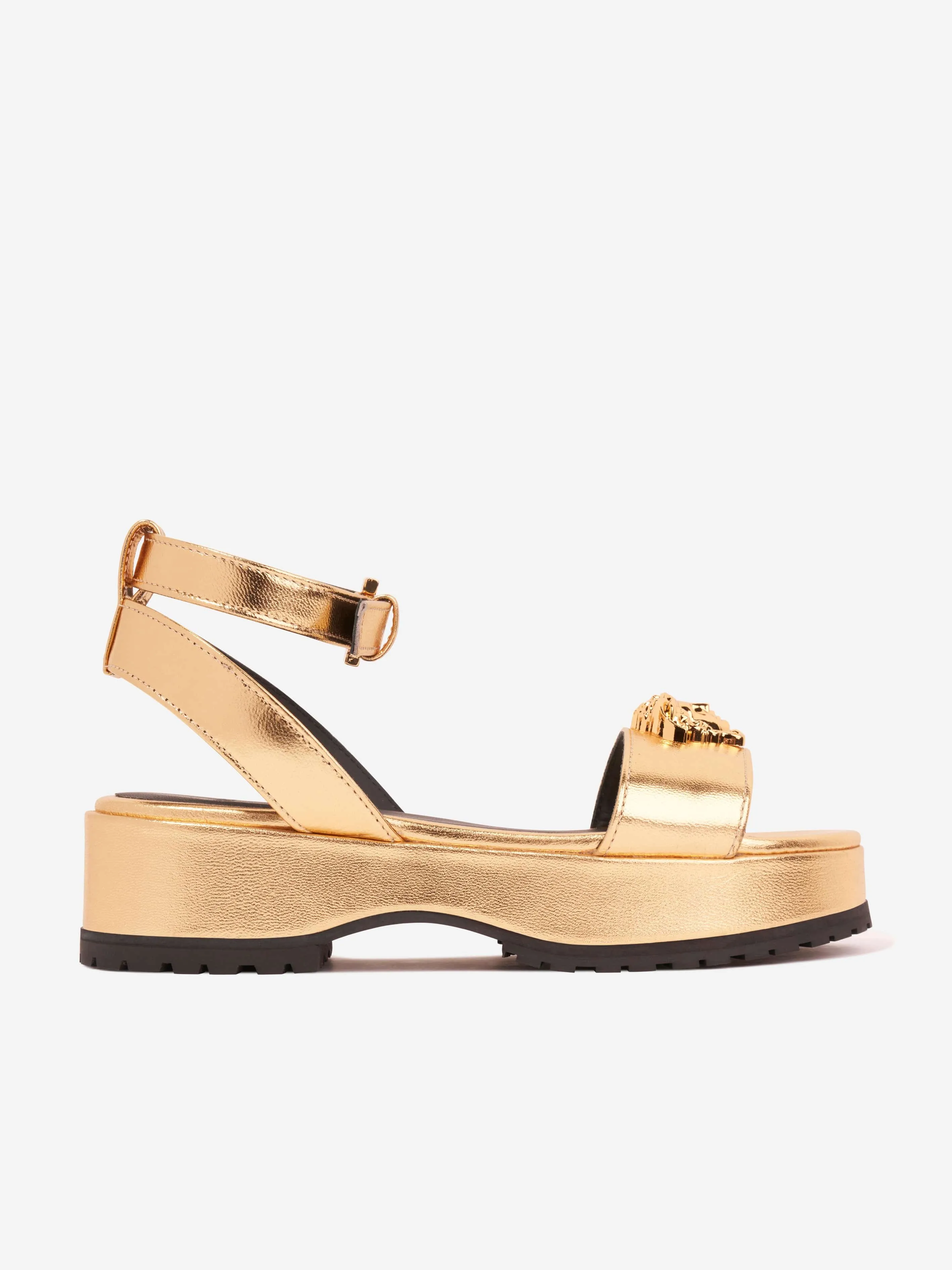 Versace Girls Medusa Platform Sandals in Gold