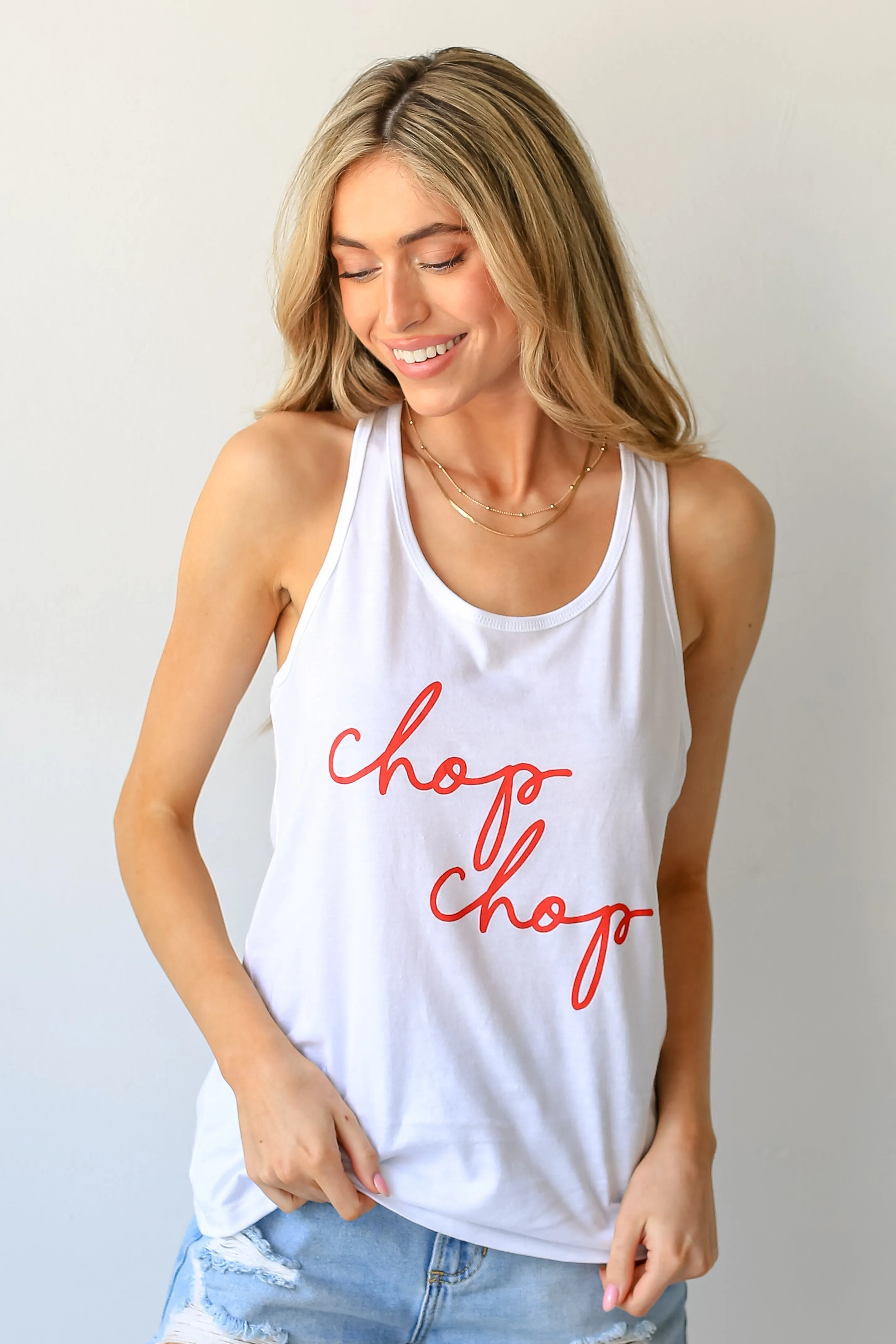 White Chop Chop Tank