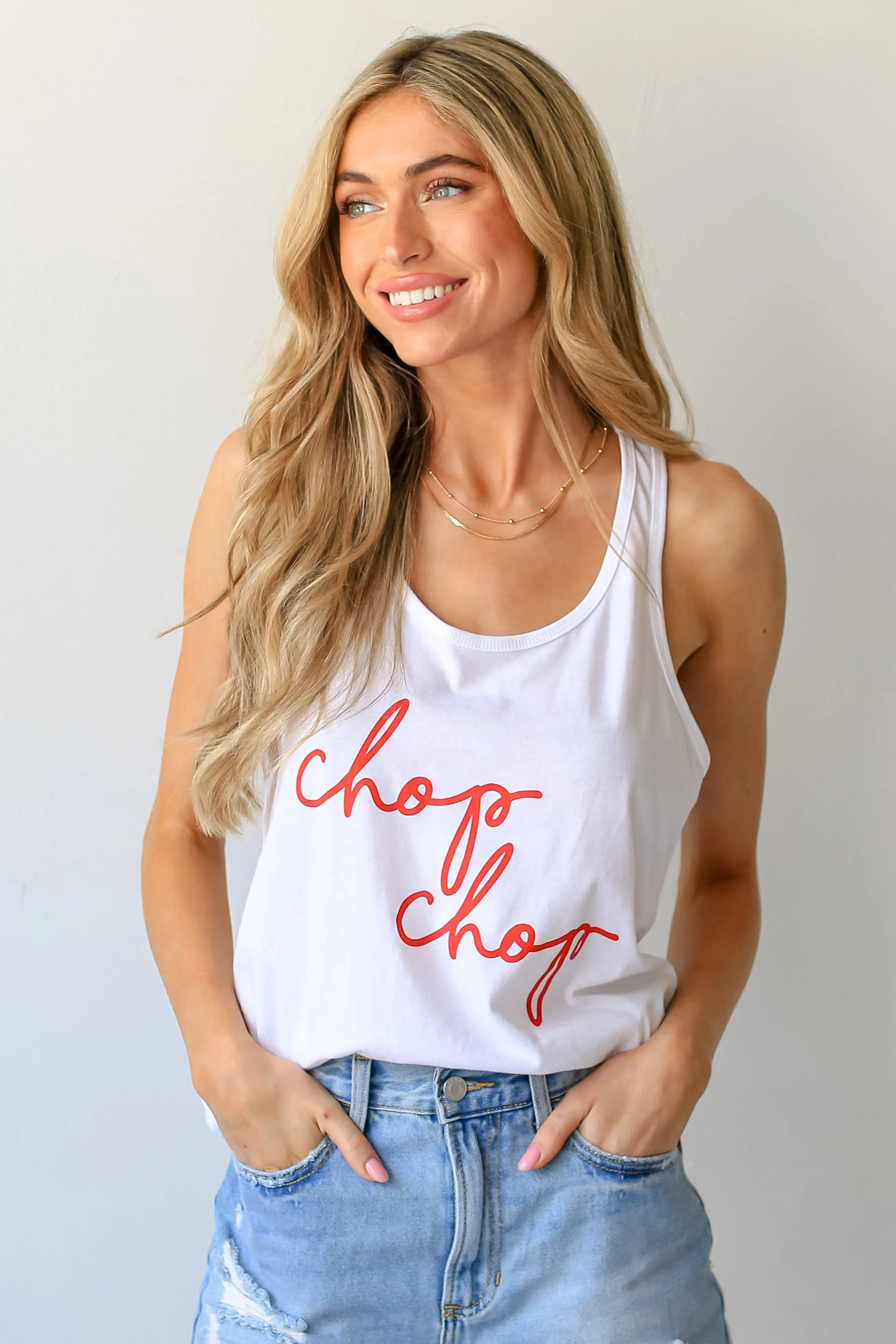 White Chop Chop Tank