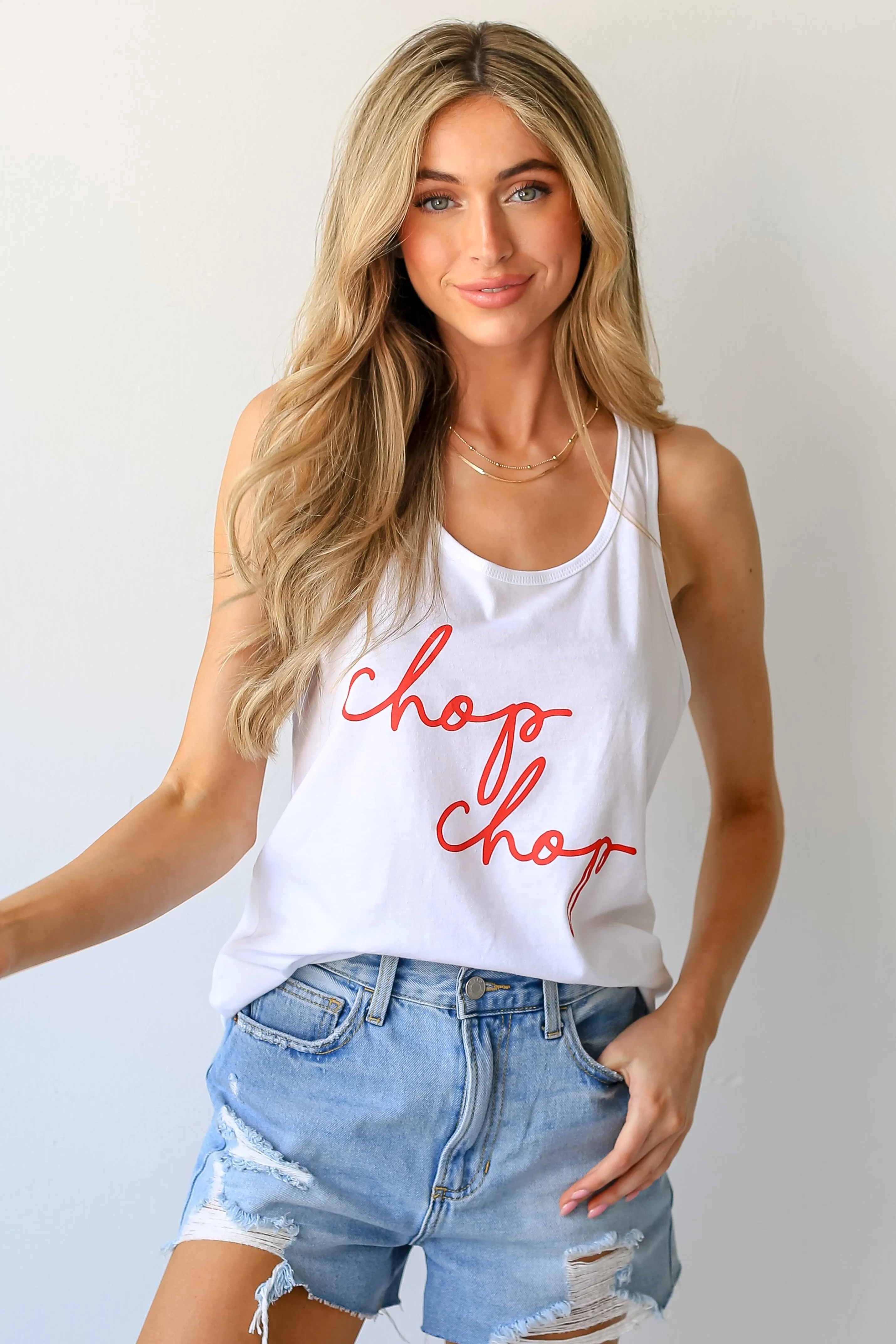 White Chop Chop Tank