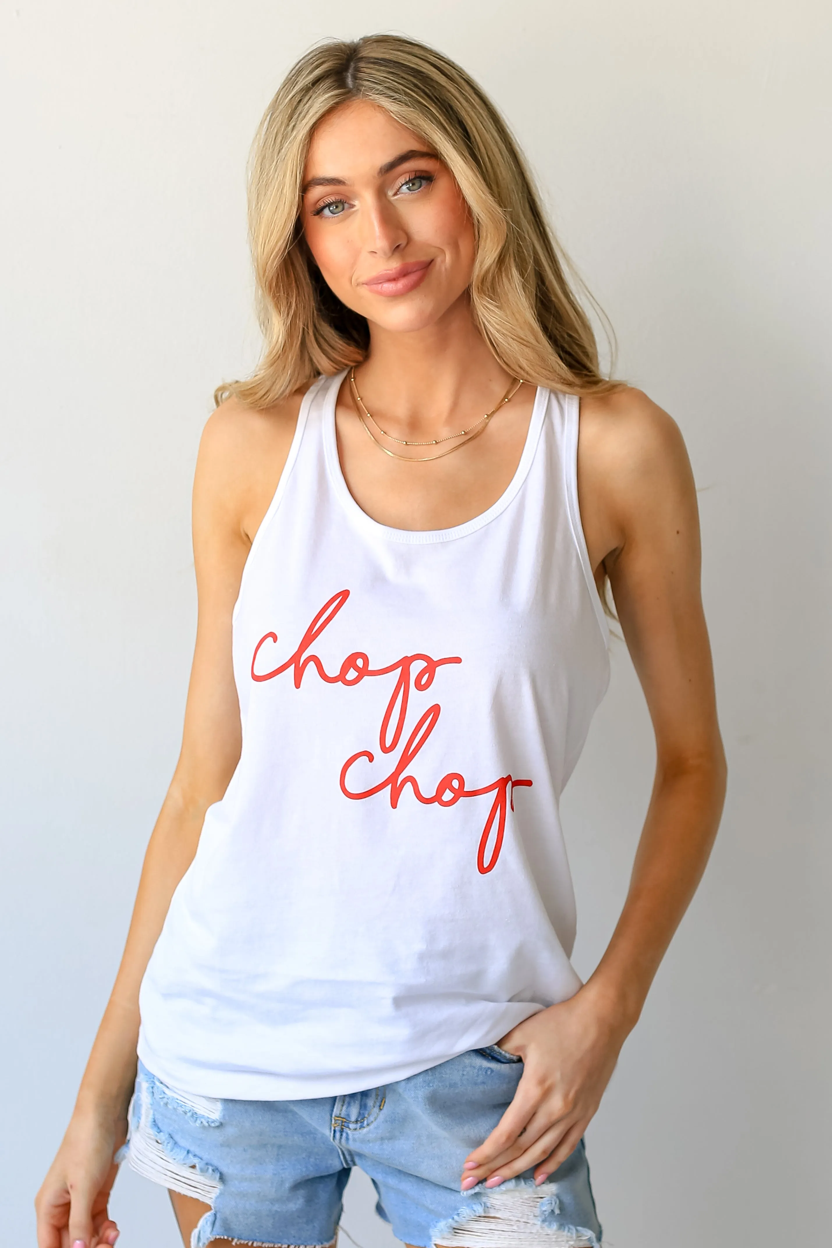 White Chop Chop Tank