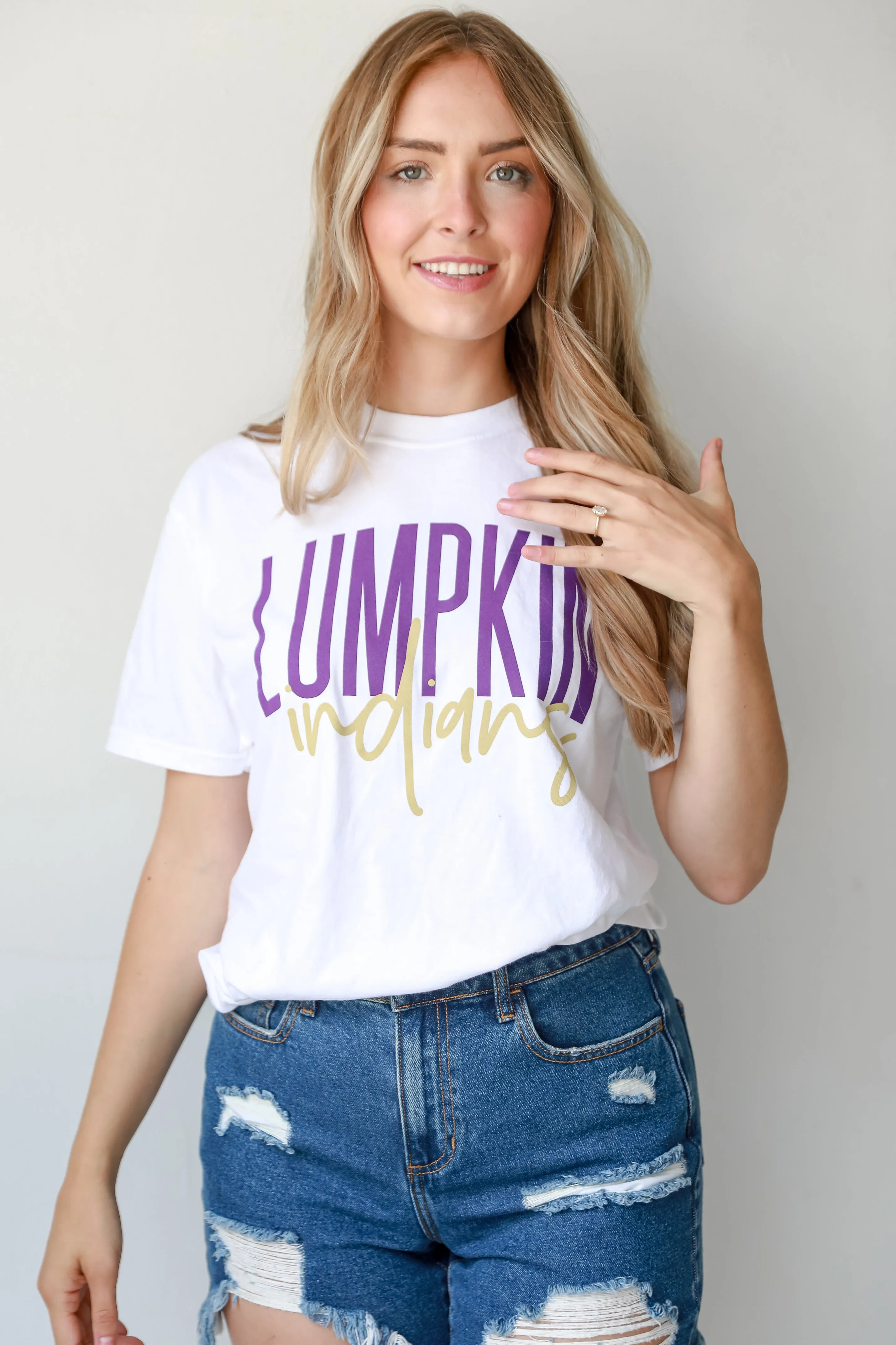 White Lumpkin Indians Tee