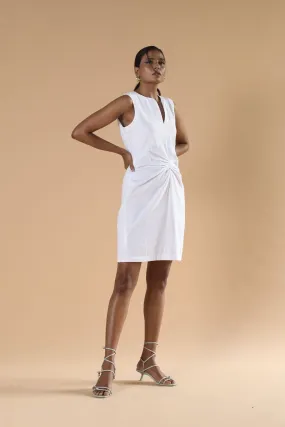 White sleeveless Cotton Dress